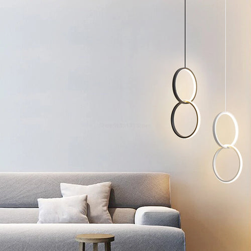 Modern LED ring pendant light for home decor - vue 7 sur 11