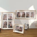 Wooden photo frame for two or three hanging pictures