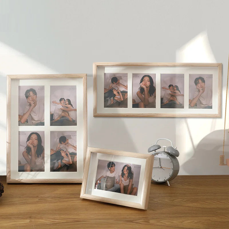 Wooden photo frame for two or three hanging pictures - vue 3 sur 10