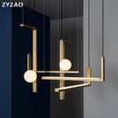 Modern iron and glass pendant light for interior decoration