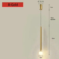 Simple creative pendant light with long glass and aluminium cable