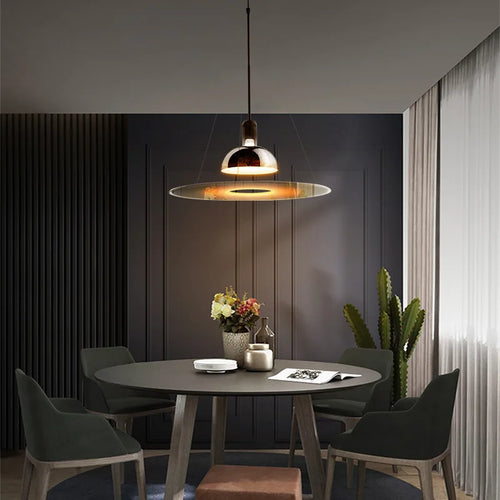 Italian designer round modern flying saucer art chandelier - vue 2 sur 8