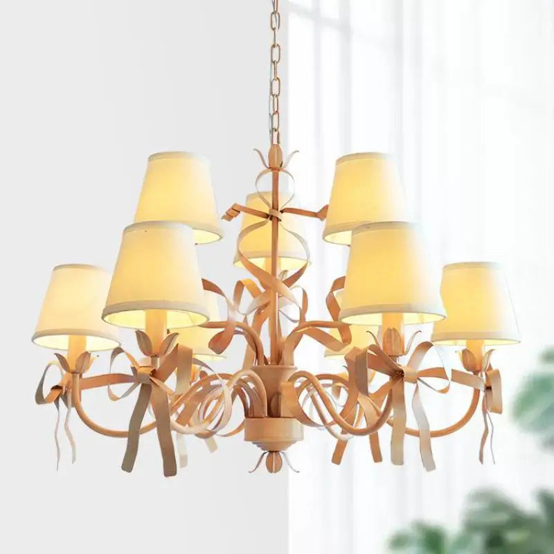 Elegant pink LED chandelier for girl's room decor