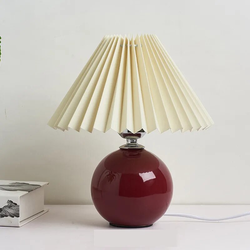 Korean pleated table lamp - vue 9 sur 25