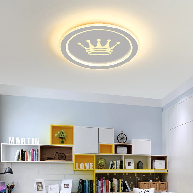 Modern LED ceiling lights with crown pattern for home decoration - vue 6 sur 10