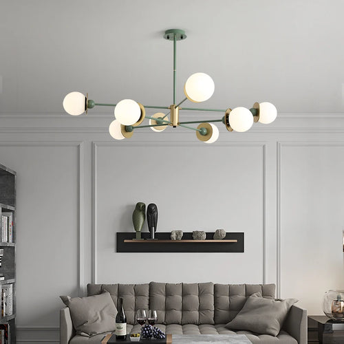 Modern glass ball chandelier for decorative indoor lighting - vue 3 sur 10