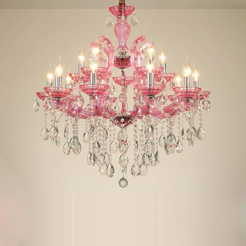 Modern iron and glass crystal art deco chandelier pendant light - vue 5 sur 9