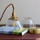 Industrial loft LED pendant light retro brass glass hanging lamp