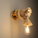 Creative retro industrial style hemp rope wall light