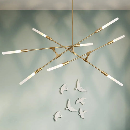 Modern multi-head iron design chandelier for contemporary lighting - vue 6 sur 6