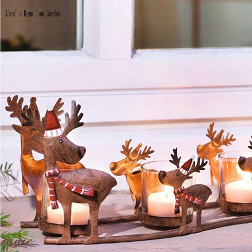 Handmade retro metal elephant candle holder Christmas decoration - vue 4 sur 6