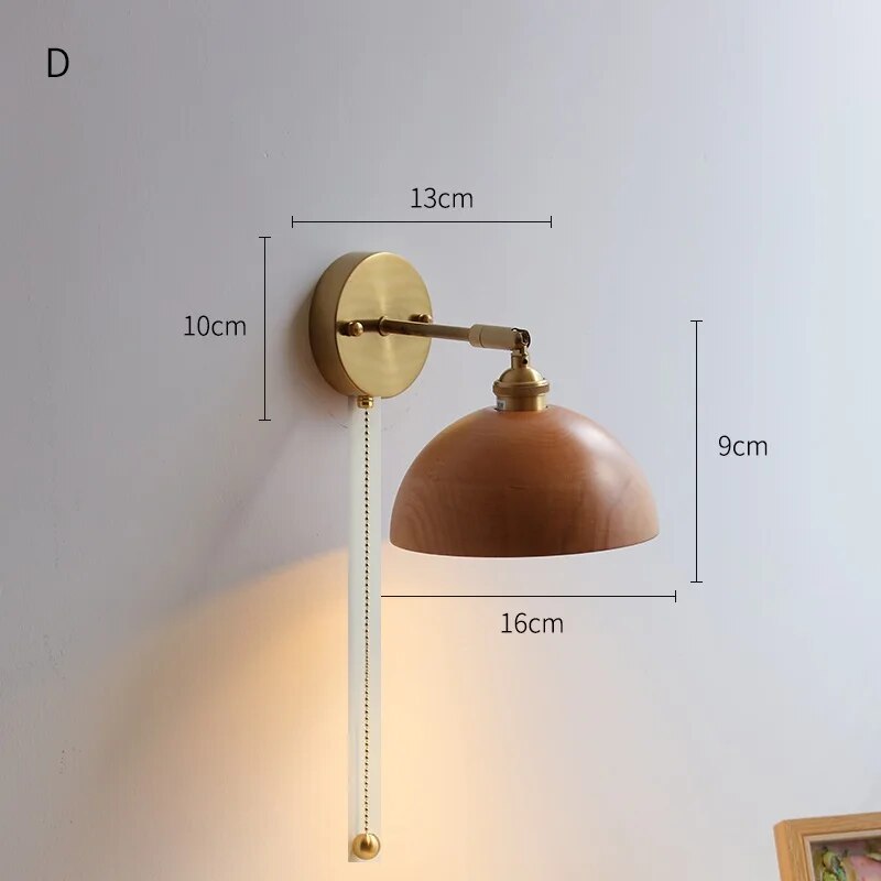 Applique murale en bois avec chaîne à tirer - vue 16 sur 18