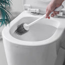 Long-handled silicone wall-mounted cleaning brush