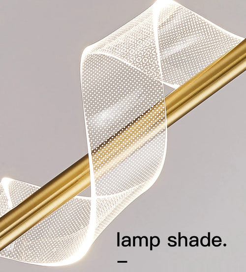 Modern luxury spiral pendant with acrylic shade - vue 6 sur 10
