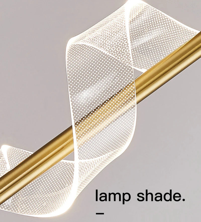 Modern luxury spiral pendant with acrylic shade - vue 5 sur 10