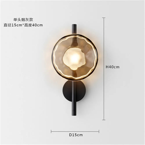 applique murale ceto design rétro en verre rond luxe intérieur - vue 10 sur 12