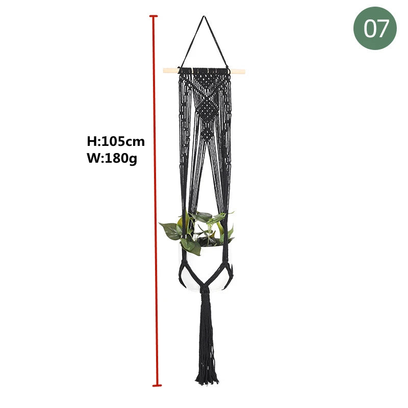 macrame hanging baskets for plants and decoration - vue 19 sur 30