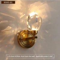 Modern crystal and copper wall light for an elegant interior