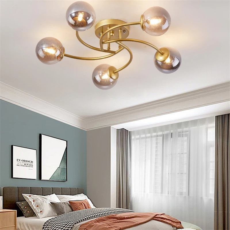 Simple nordic glass LED ceiling light - vue 5 sur 12