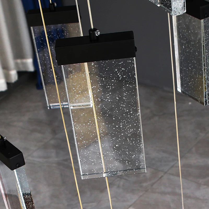 Contemporary crystal chandelier for staircases and interior decor - vue 5 sur 13