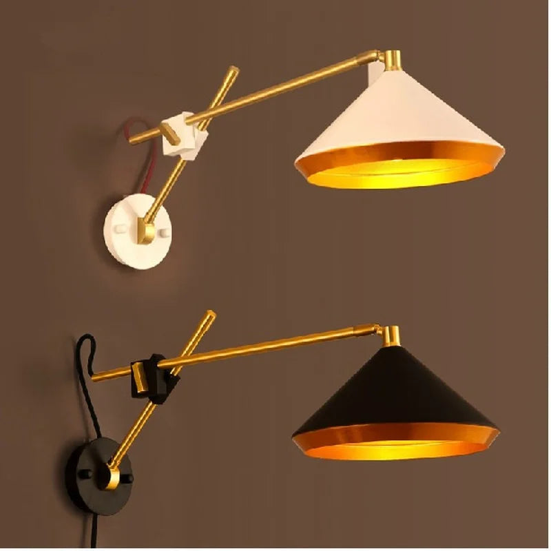 Adjustable vintage industrial wall lamp loft and country style