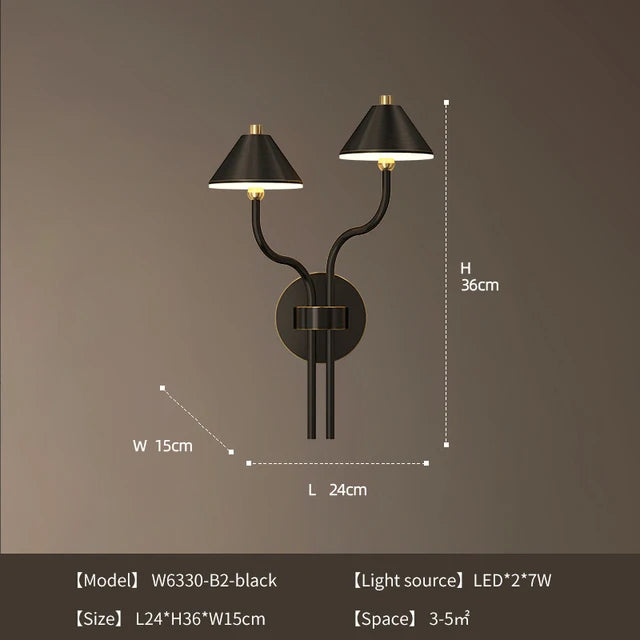 modern copper mushroom led wall light - vue 10 sur 10