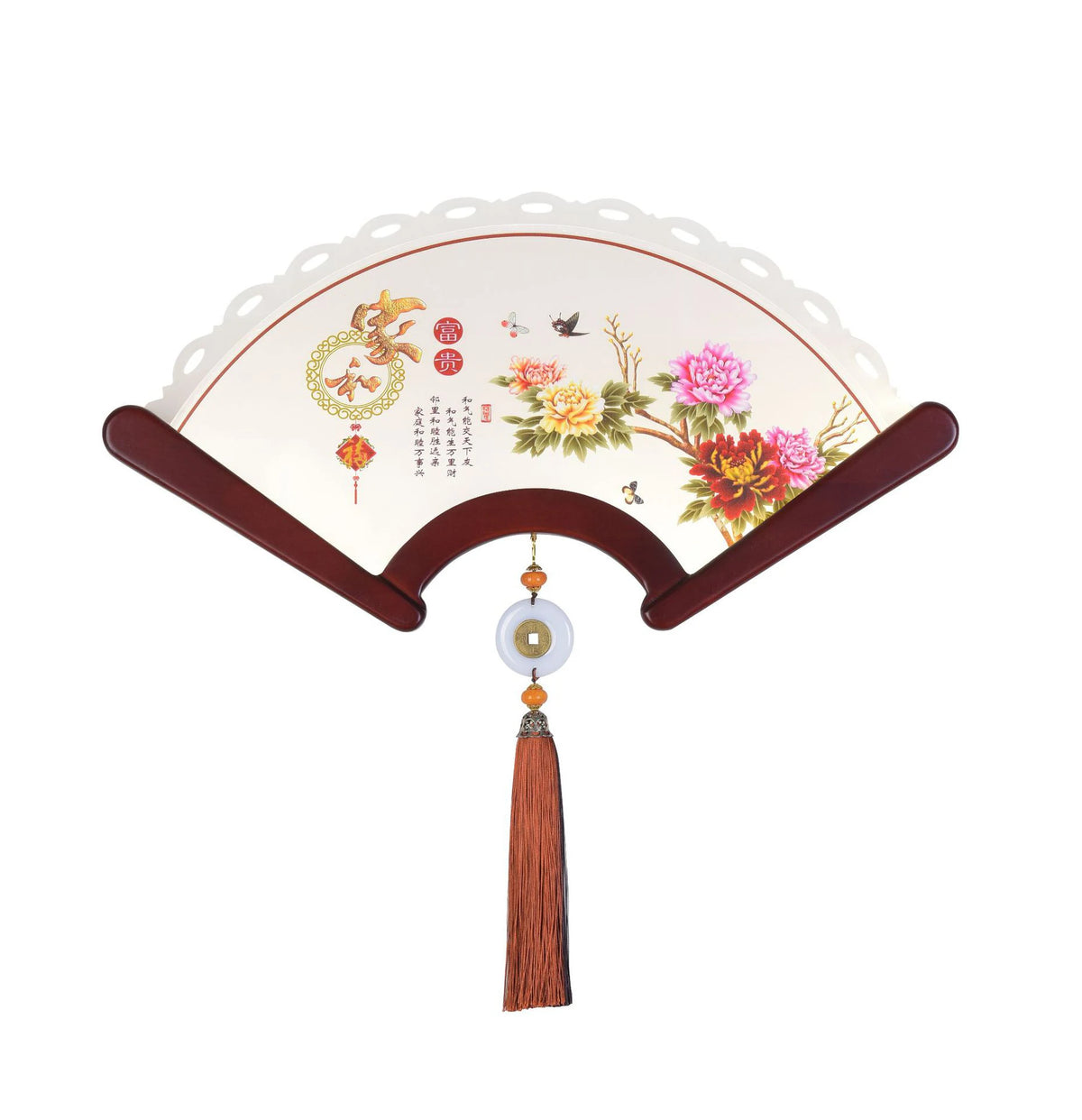 Decorative retro Asian design LED wooden fan wall light - vue 16 sur 18