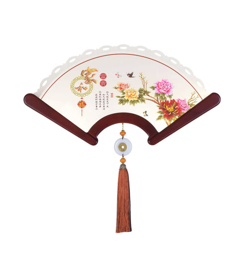 Decorative retro Asian design LED wooden fan wall light - vue 17 sur 18