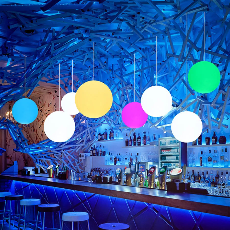 Nordic globe pendant light ball dia20cm 30cm - vue 3 sur 6