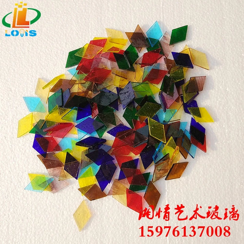 Coloured glass square pieces for children's mosaic art - vue 2 sur 10