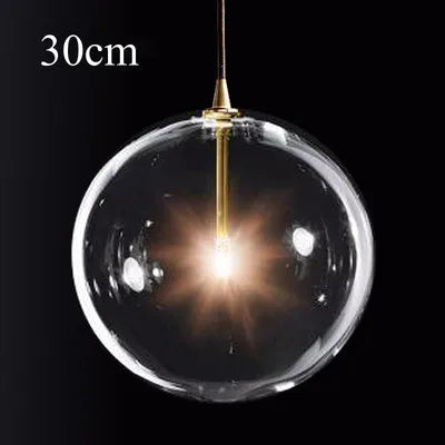 Modern vintage clear glass bubble pendant light - vue 8 sur 9