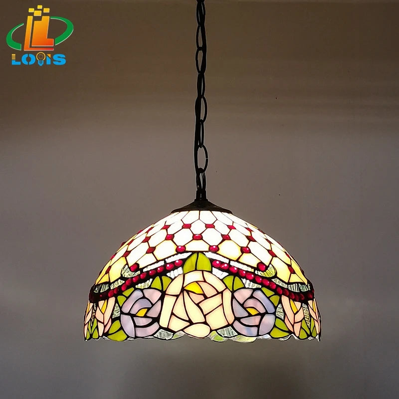 Decorative glass chandelier for café, bar and garden