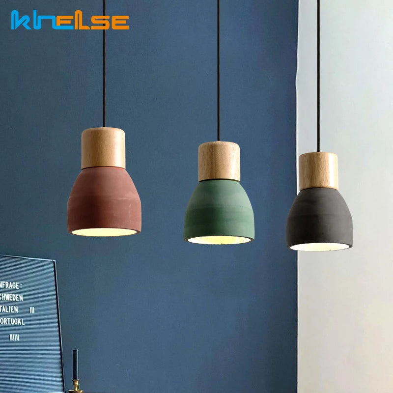 Concrete LED pendant light for vintage and loft style - vue 3 sur 9