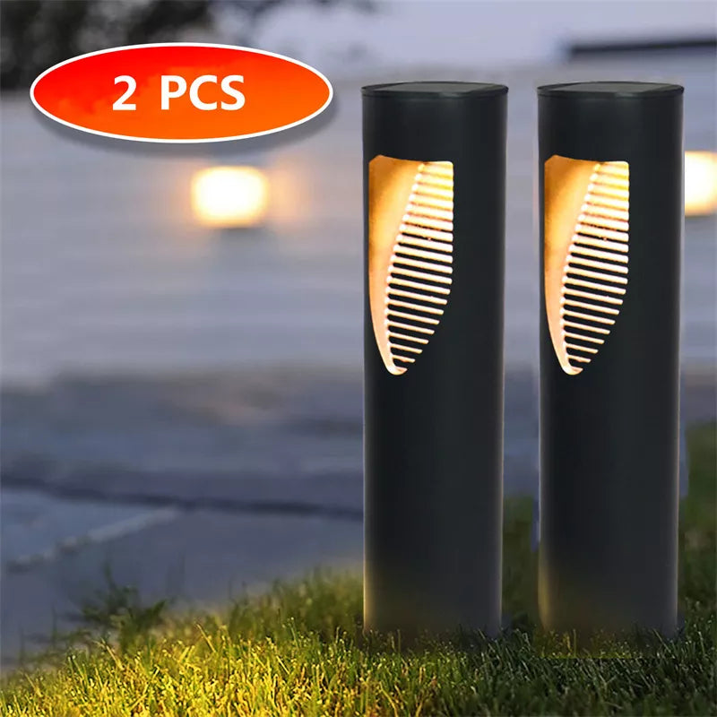 Outdoor solar LED garden lawn light IP65 modern outdoor bollard light - vue 9 sur 9