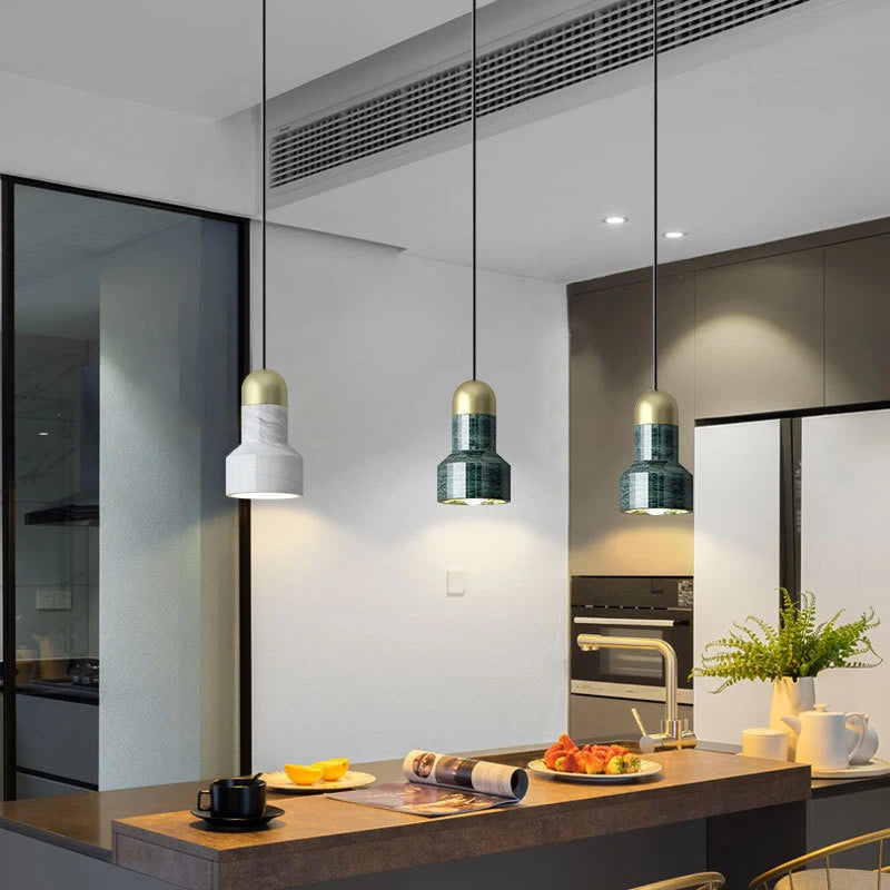 designer marble pendant light for a modern and elegant interior