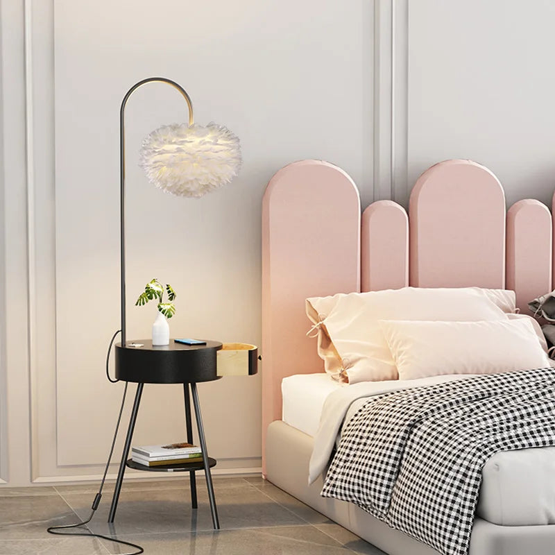 Nordic feather floor lamp for elegant interior decor