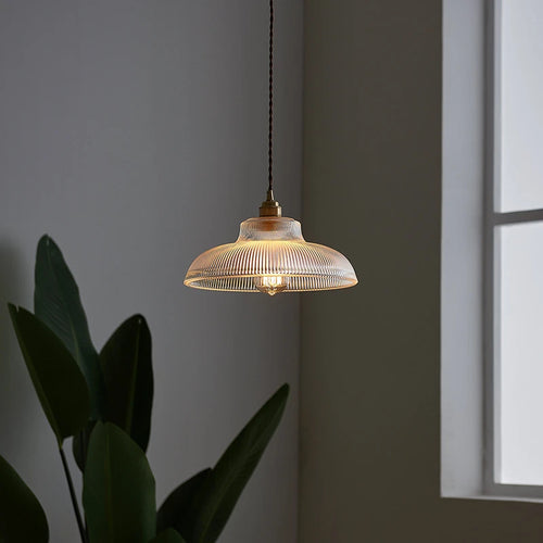 Nordic vintage striped glass pendant light - vue 4 sur 12
