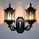 Outdoor double head wall light european retro waterproof style