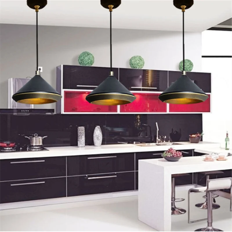 Nordic industrial metal pendant light for stylish lighting decor - vue 3 sur 6