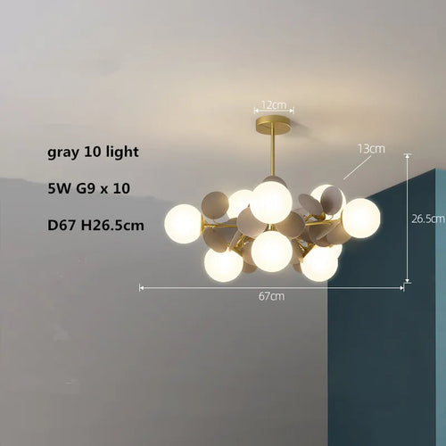 Colourful acrylic glass globe LED chandelier for children - vue 22 sur 24