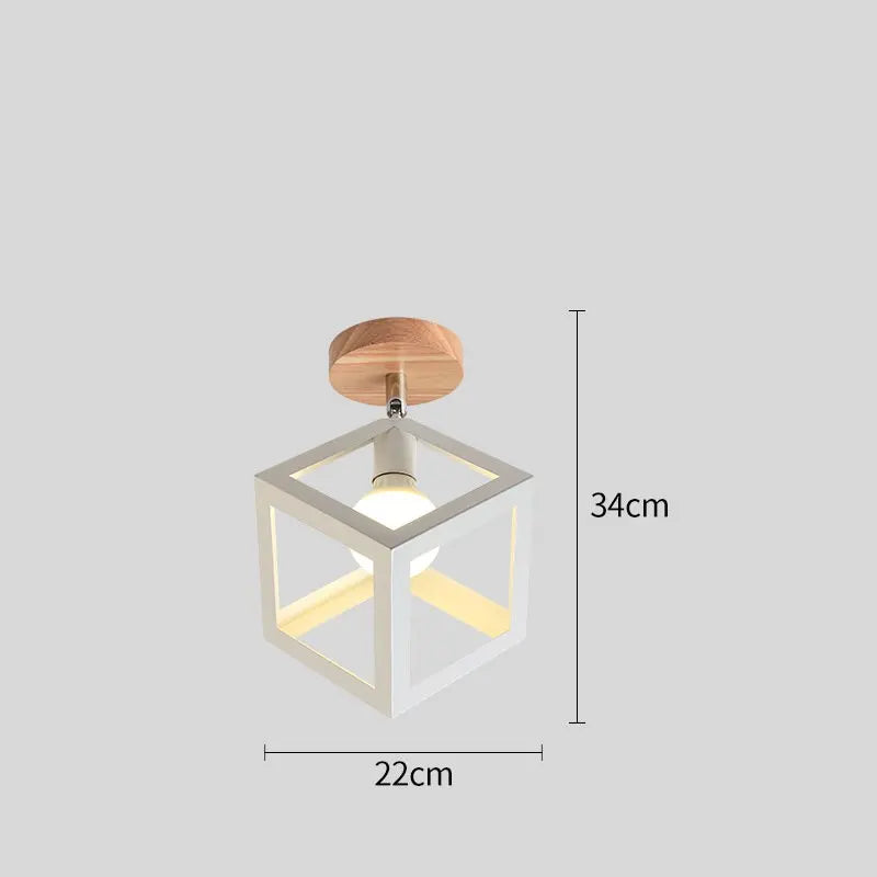 Modern nordic simple LED ceiling light in iron triangle - vue 9 sur 18