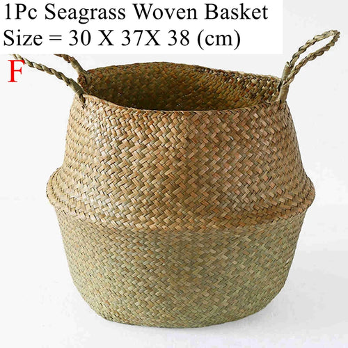 rattan seaweed wicker basket for storage and picnic - vue 12 sur 13