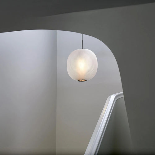 Retro smoked glass pendant light industrial indoor design - vue 5 sur 8