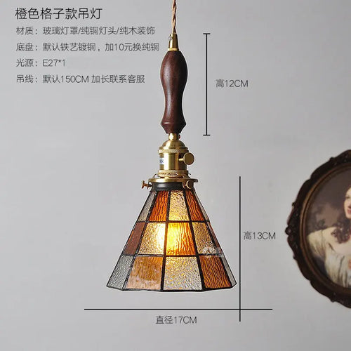 Retro glass pendant light for bar and restaurant decor - vue 11 sur 14