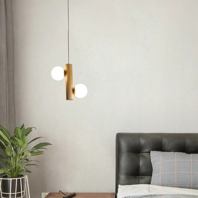 Post-modern wooden pendant light with simple design - vue 3 sur 8