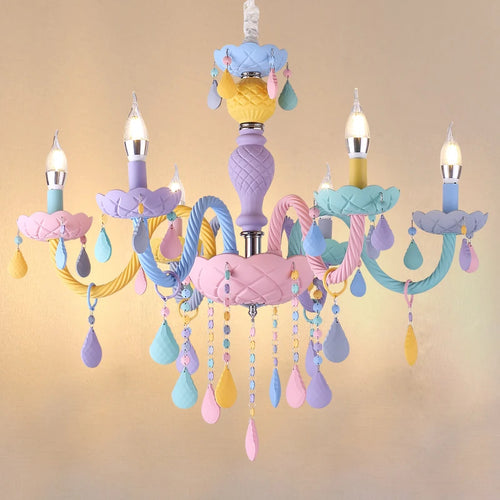 Children's rainbow chandelier macarone kawaii LED - vue 2 sur 14
