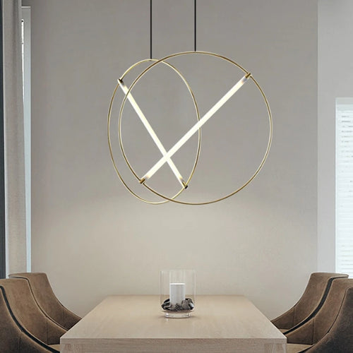 Creative luxury post-modern circular pendant light - vue 3 sur 9