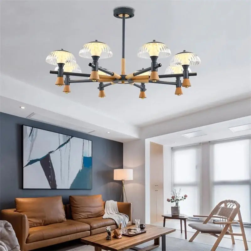 Nordic luxury jellyfish LED chandelier modern minimalist lighting - vue 3 sur 9