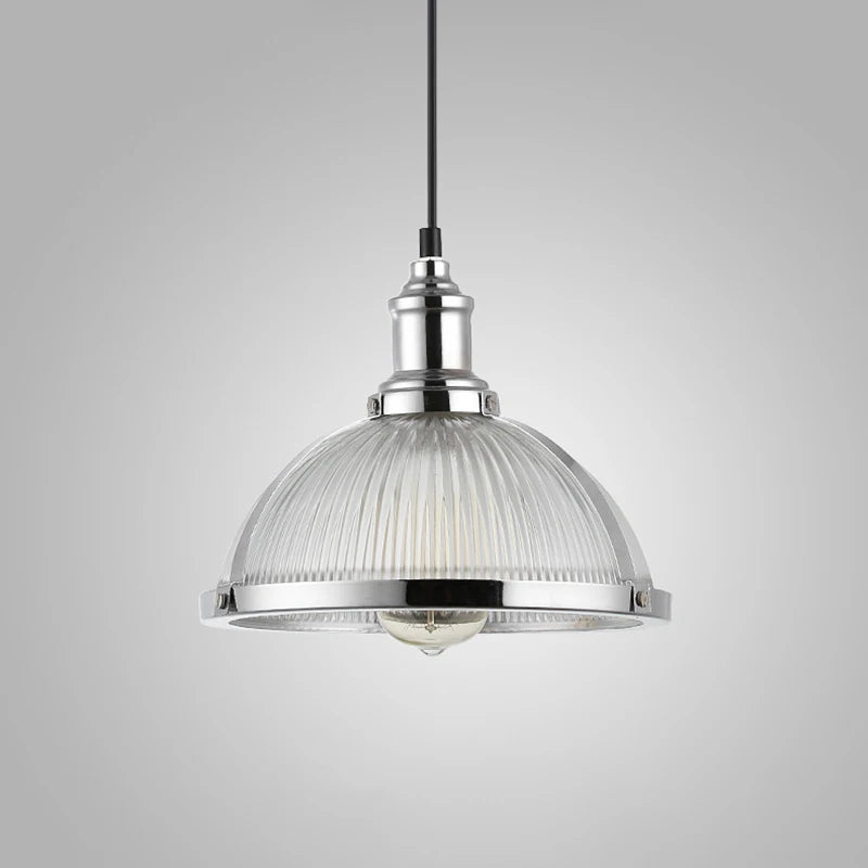 Vintage glass pendant light for dining room and office E27 - vue 3 sur 8