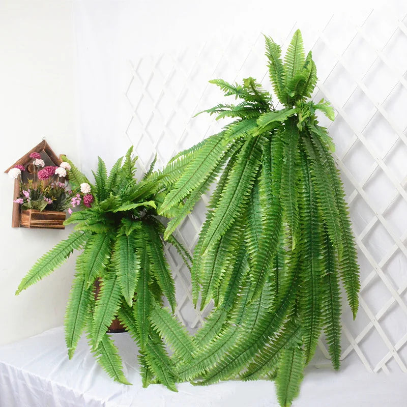 Large artificial hanging tropical rattan plants decorative